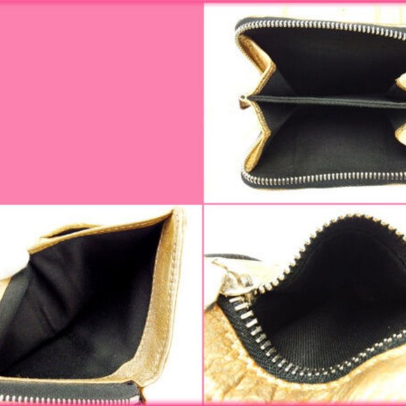 AUTH Chloe Wallet Purse Bifold Gold Woman - Picture 2 of 4